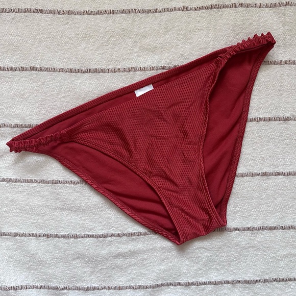 👙Rust Orange Ribbed Matching Bikini Swim Set - Picture 6 of 9